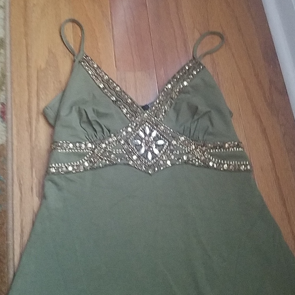 Olive embellished camisole